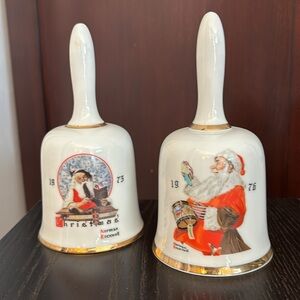 Vintage 75 & 76  First & second limited edition Norman Rockwell Christmas Bells!
